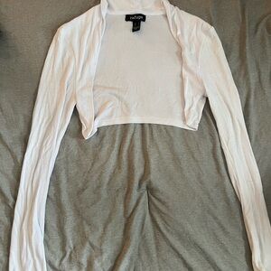 Refuge Classic White Long Sleeve Crop Top